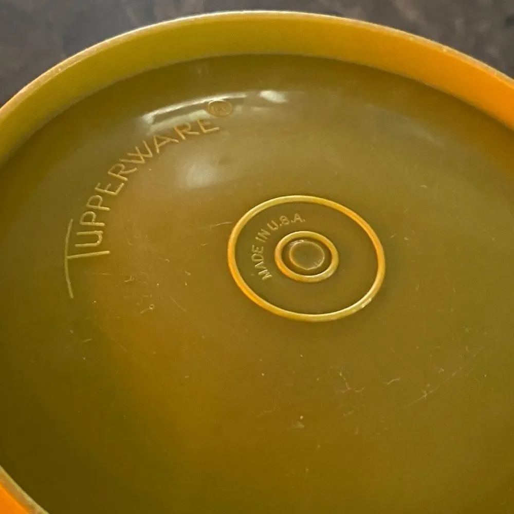 Vintage Tupperware Harvest Green Large Bowl with Handles